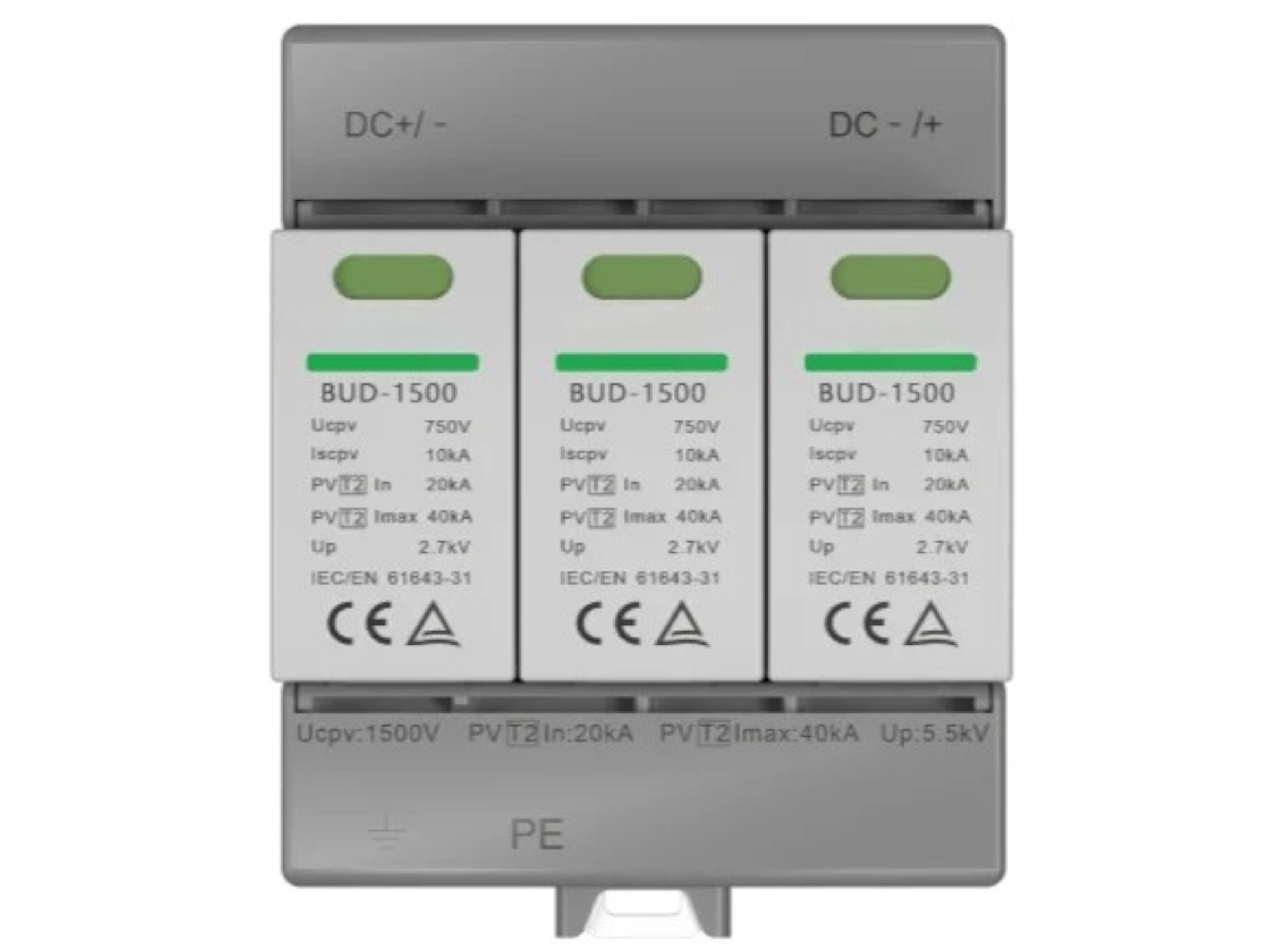 1500V DC Loại 2 Thiết bị bảo vệ Surge PV | IEC/EN 61643-31: 2018