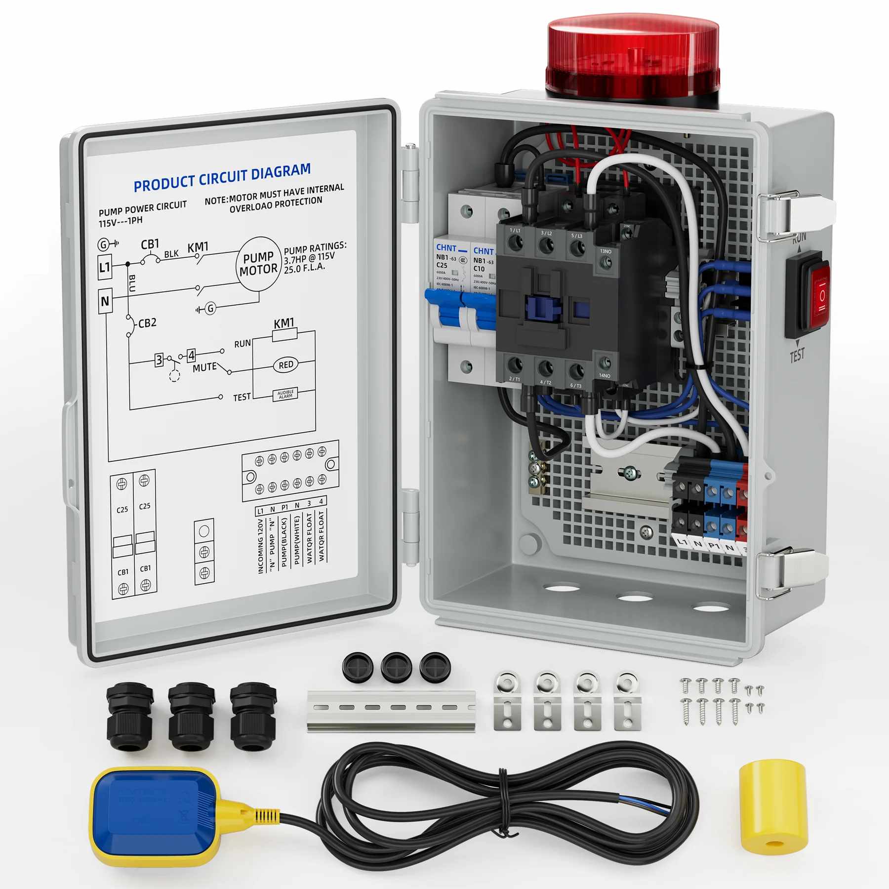 Báo động nước cao tự động cho các hệ thống bơm bể phốt với báo động 110dB
