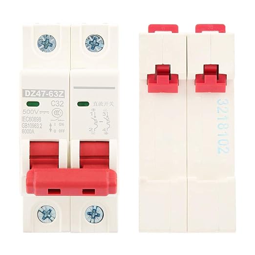 Bộ ngắt mạch DC 500V 32A | 2p MCB cho hệ thống năng lượng mặt trời
